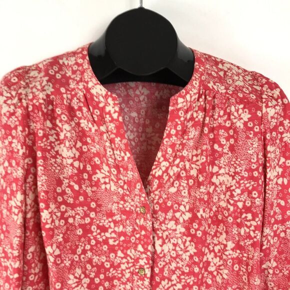 Knox Rose Floral Button Down Blouse Women's Small Woven Cotton Blend Spring Boho - Picture 3 of 11